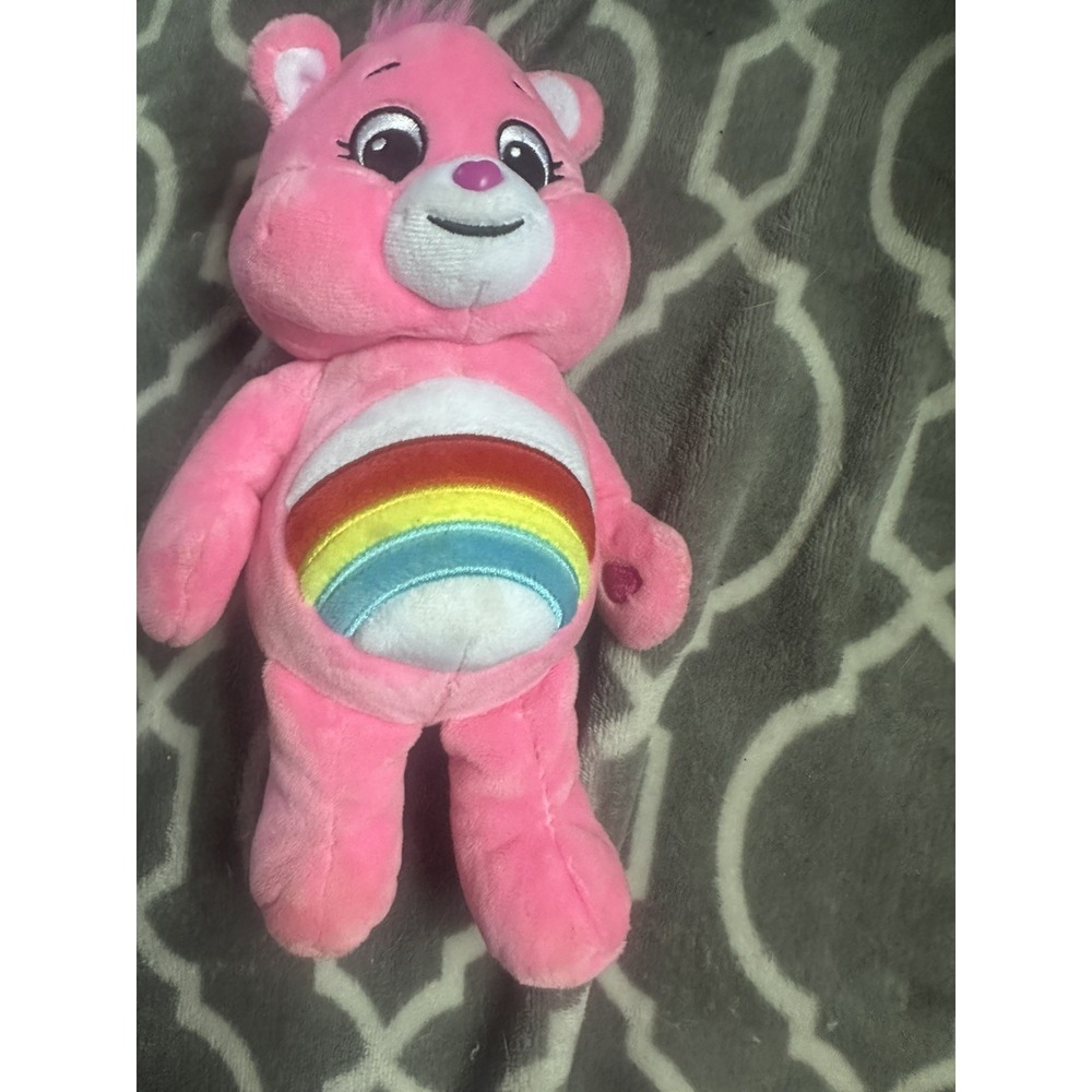 Care Bears Unlock the Magic Pink Rainbow Cheer Bear 9" Plush Rainbow Belly Stuff